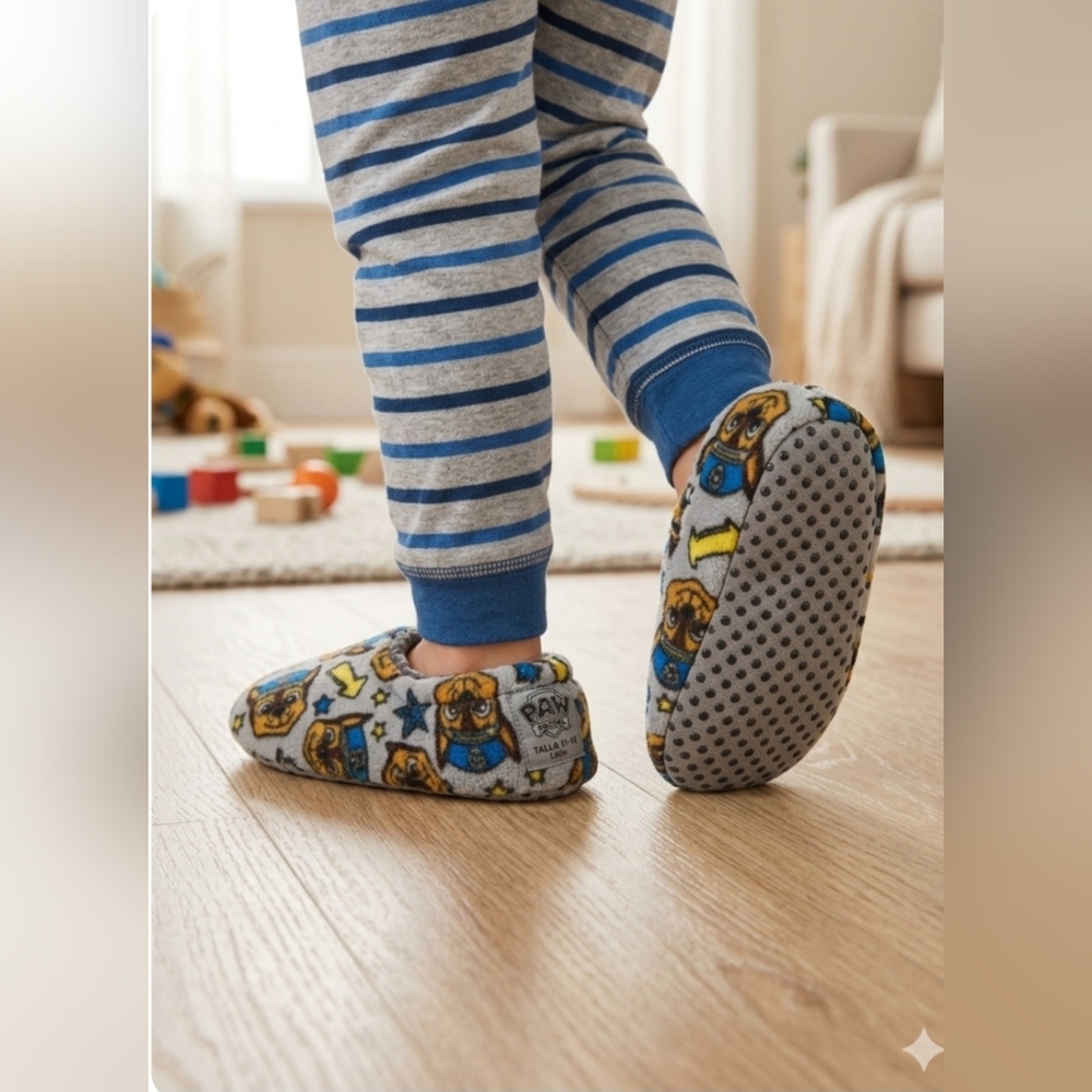 Kids Grey Paw Patrol Character Slip-On Slippers - Unbranded